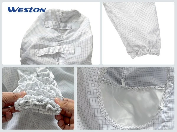 Diagonal Zip Hooded Cleanroom Coverall single parts
